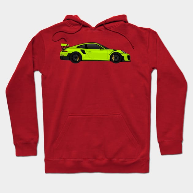 GT2RS Side Lime-Green Hoodie by VENZ0LIC
